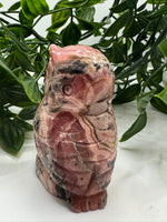 Rhodochrosite Owl - Crystal Carvings