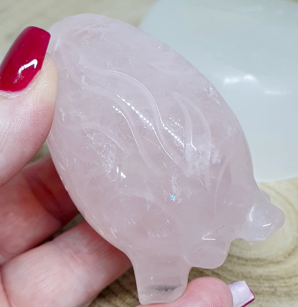 Rose Quartz Human Heart - Crystal Carvings