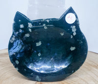 Moss Agate Bowl Cats Head A2- Crystal Carvings