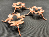 Rose Gold & Silver Small Dragonfly Sphere Stands - Crystal Spheres